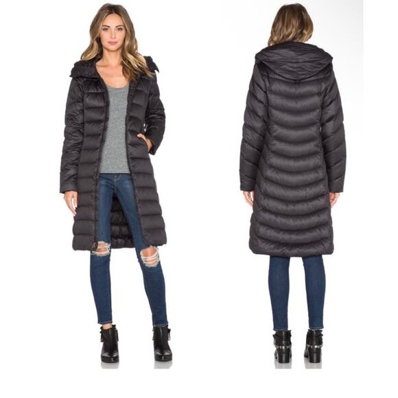 Patagonia Downtown Loft Parka Duck Down Gray Long Length Hood #STY28468 Sz S - Picture 4 of 16